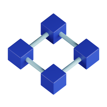 Blockchain de bitcoins  3D Icon