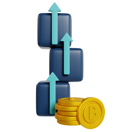 Blockchain Growth Illustration  3D Icon