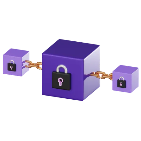 Blockchain Lock  3D Icon