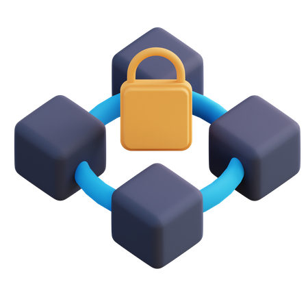 Blockchain Lock  3D Icon