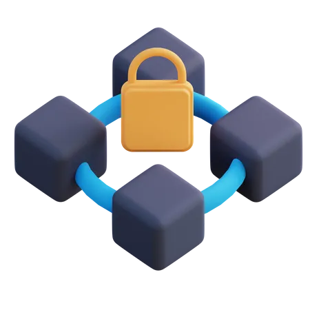 Blockchain Lock  3D Icon