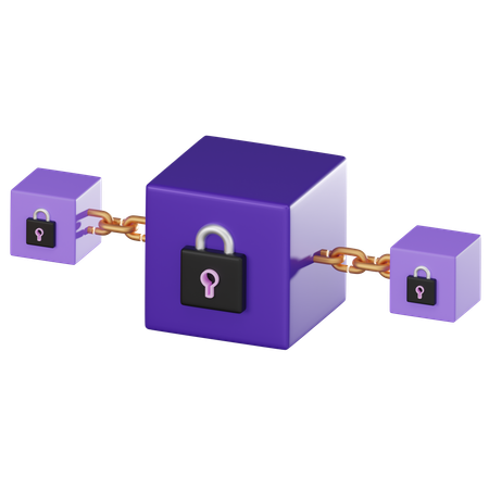 Blockchain Lock  3D Icon