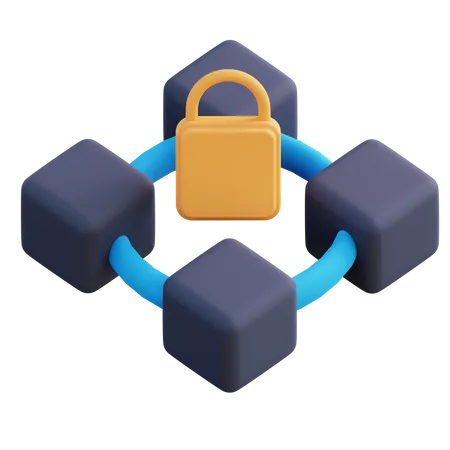 Blockchain Lock 3D Icon