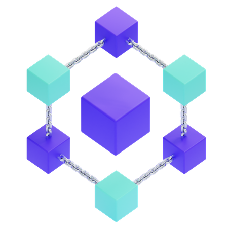 ブロックチェーンネットワーク  3D Icon
