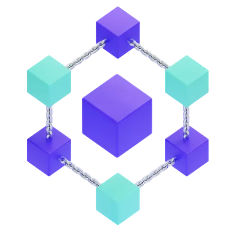 ブロックチェーンネットワーク  3D Icon
