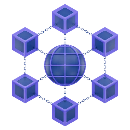 Blockchain Network Icon  3D Icon