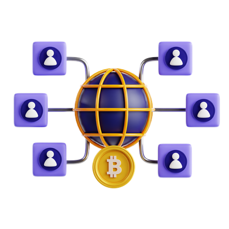 Blockchain-Netzwerk  3D Icon