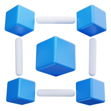 ブロックチェーンノード  3D Icon