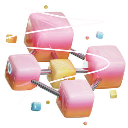 Blockchain Node Network  3D Icon