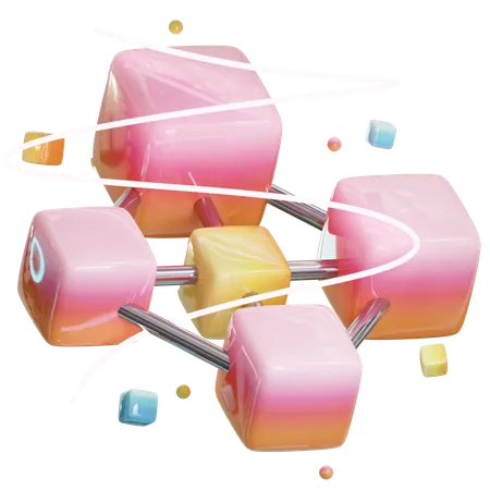 Blockchain Node Network  3D Icon