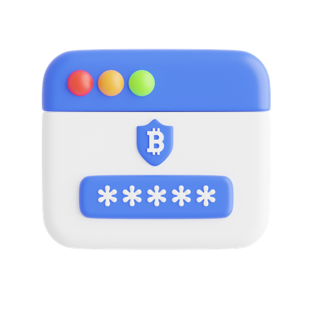 Blockchain Password  3D Icon