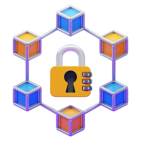 Blockchain privado  3D Icon