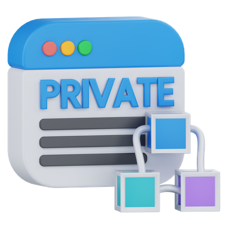 Blockchain private  3D Icon