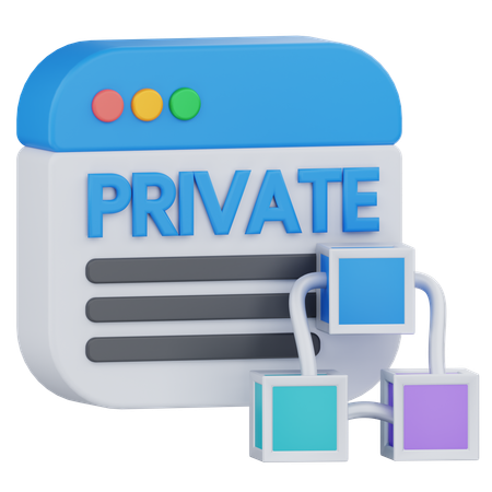 Blockchain private  3D Icon