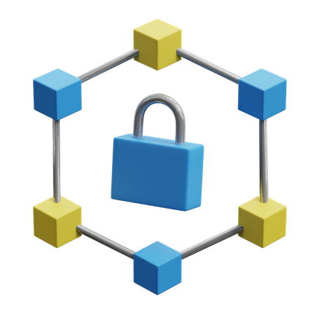 Blockchain Protection  3D Icon