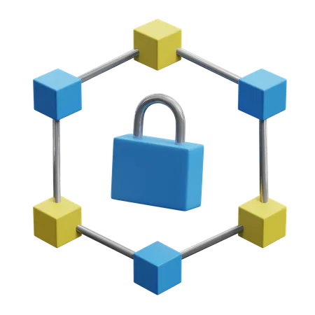 Blockchain Protection  3D Icon