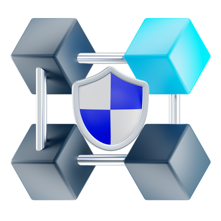 Blockchain Protection  3D Icon