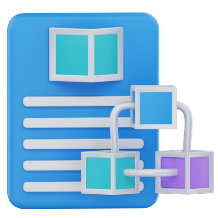 블록체인 프로토콜  3D Icon
