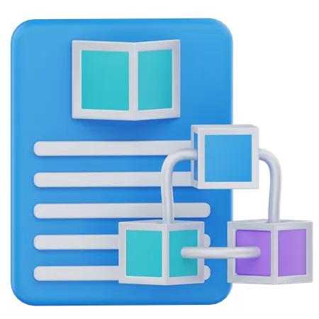 블록체인 프로토콜  3D Icon