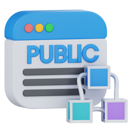 Blockchain public  3D Icon