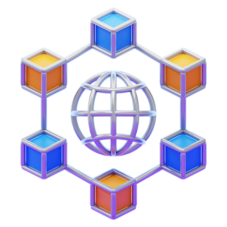 Blockchain público  3D Icon