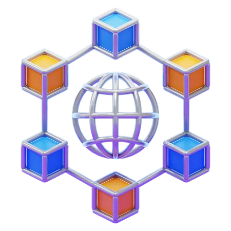 Blockchain público  3D Icon