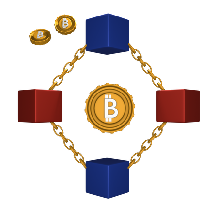 Blockchain público  3D Icon