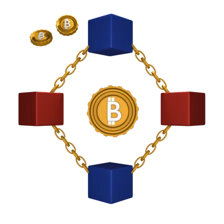 Blockchain público  3D Icon