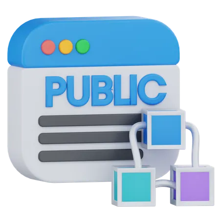 Blockchain público  3D Icon