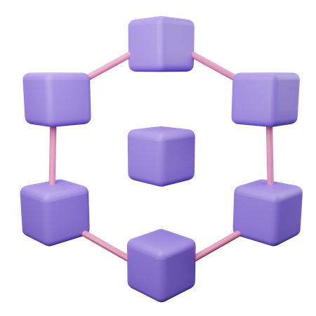 Blockchain público  3D Illustration