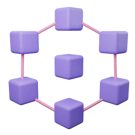 Blockchain público  3D Illustration