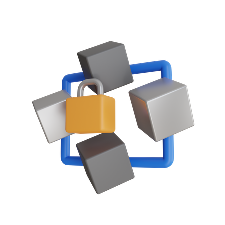 Blockchain seguro  3D Icon