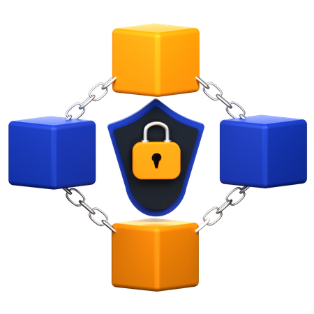 Blockchain seguro  3D Icon