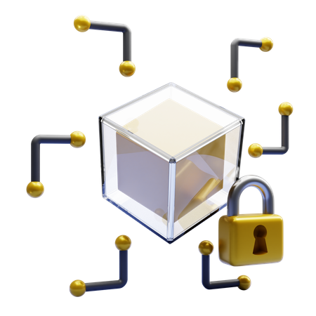 Blockchain seguro  3D Icon