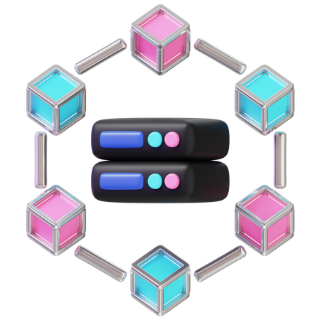 Blockchain Server  3D Icon