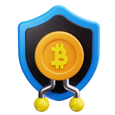 Blockchain Shield  3D Icon