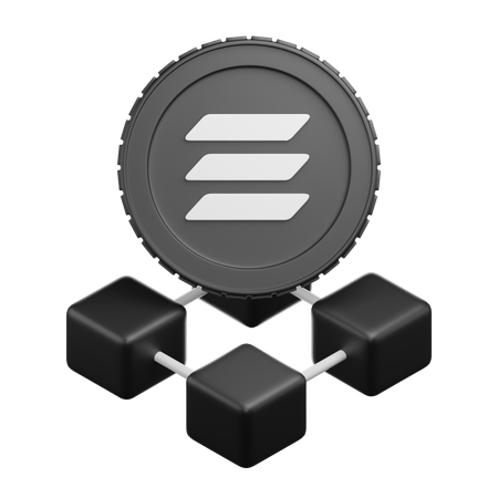 Blockchain solana  3D Icon