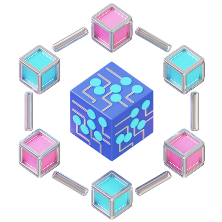 Blockchain System  3D Icon