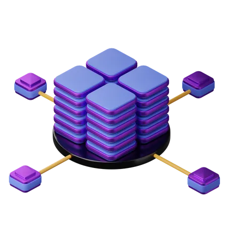 ブロックチェーン技術  3D Icon