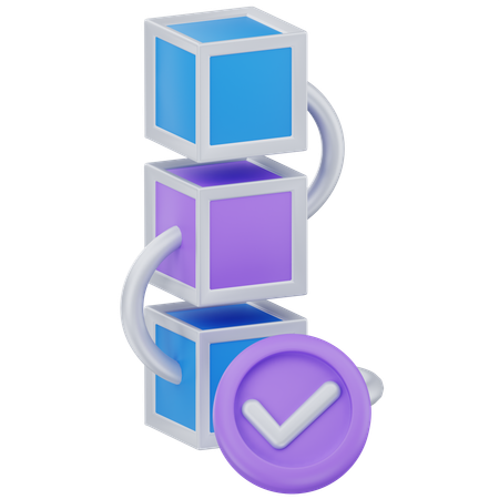 ブロックチェーン検証  3D Icon