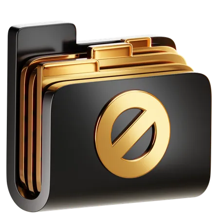 A Folder Icon With A Padlock Symbol And A No Entry Sign Representing A Categorized Area With Restricted Access Or Blocked Content 3D Icon