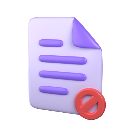 Blocked Document  3D Icon