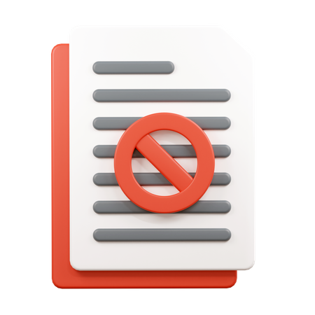 Blocked Document  3D Icon