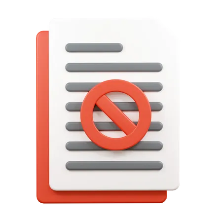 Blocked Document  3D Icon