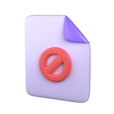 Blocked File  3D Icon