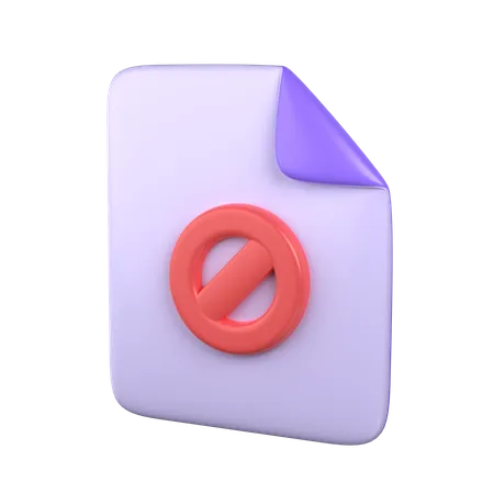 3 D Blocked File Icon 3D Icon