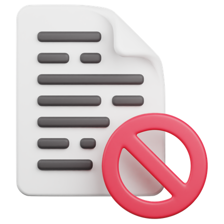 Blocked File  3D Icon
