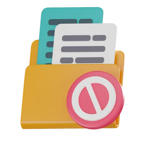 Blocked And Banned Folders Ideal For Representing Digital Protection Data Privacy And Online Safety Measures On Websites 3 D Render Illustration 3D Icon