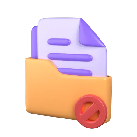 3 D Blocked Folder Icon 3D Icon