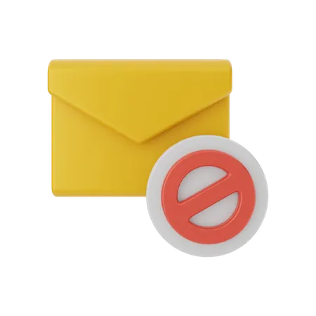 Blocked Message  3D Illustration